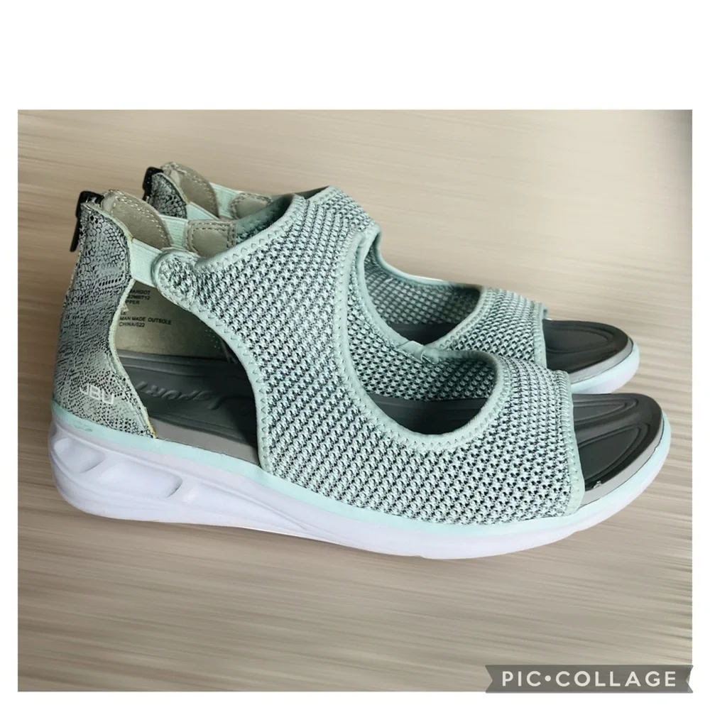 JBU by Jambu Margot Sport Wedge Sandals Sage Size 8.5 New + Tote